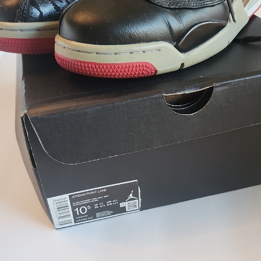 Jordan Black and Red High-Top Sneakers - Picture 5 of 8